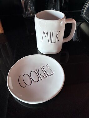 Rae Dunn Milk and Cookies Cup and Plate Saucer Set by Magenta #202